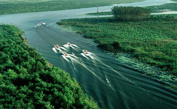 微山湖红荷湿地游船路线